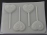 903 Heart with Flower Chocolate or Hard Candy Lollipop Mold